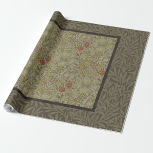 Papier Cadeau Modèle de branche de saule et de lys doré de Willi