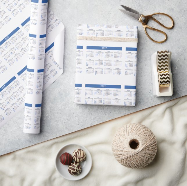 Papier Cadeau Modèle de calendrier mensuel 2027 (Artisanat)