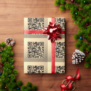 Papier Cadeau Modèle de code QR instantanément modifiable Faux