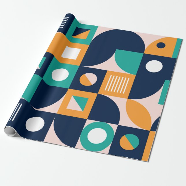 Papier Cadeau Modèle de composition de couleur géométrique avec  (Déroulé)