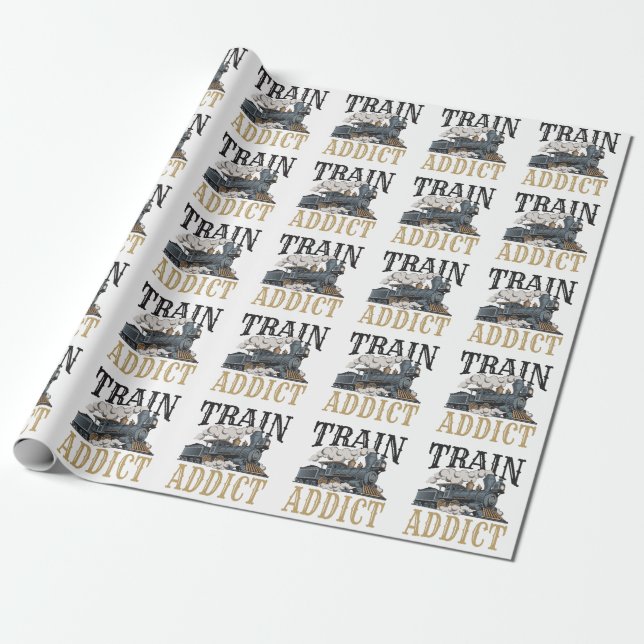 Papier Cadeau Modèle de dépendance ferroviaire Hobbyiste ferrovi (Déroulé)