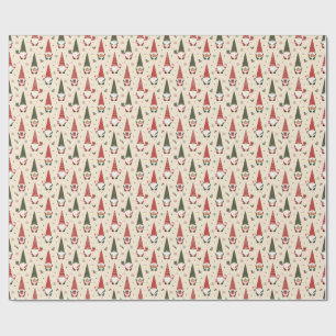 Papier Cadeau Modèle de fête de gnome de Noël