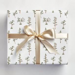 Papier Cadeau Modèle de forêt de bois de l'arbre vert