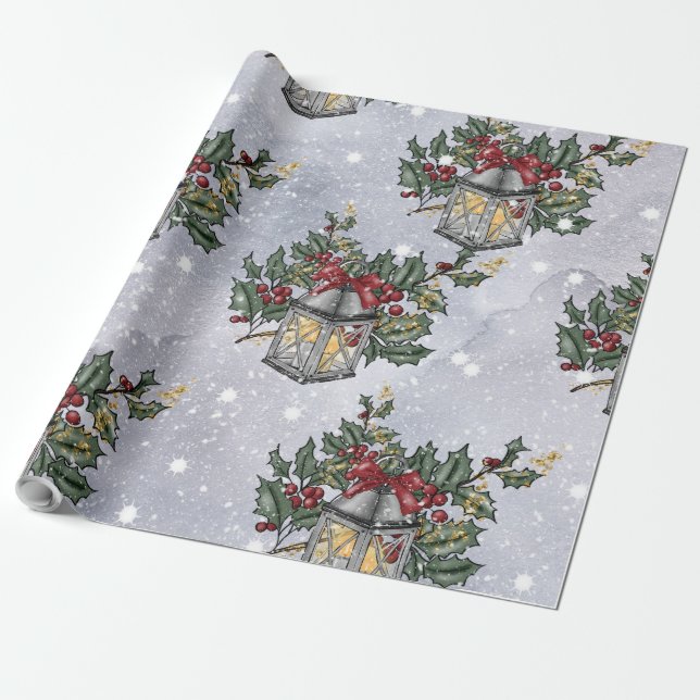Papier Cadeau Modèle de lanterne de l'Avent de Noël (Déroulé)