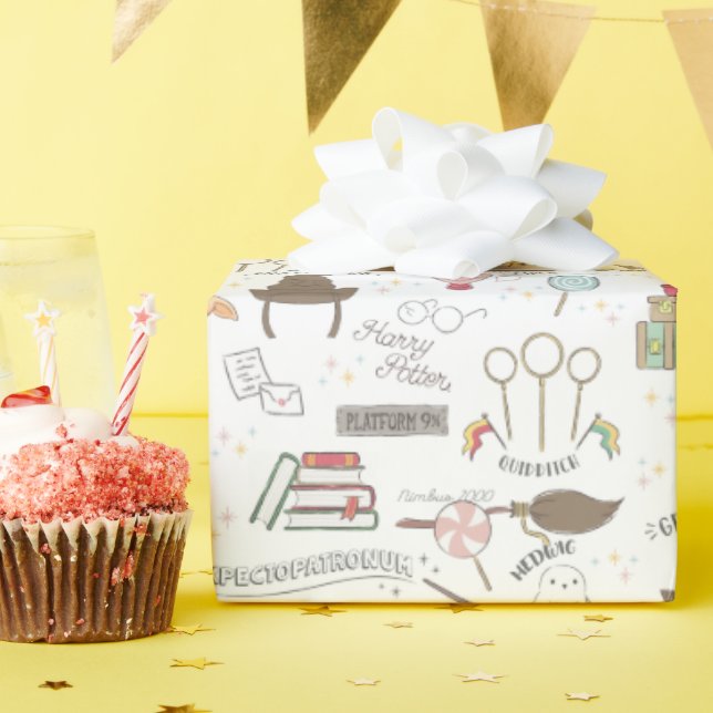 Papier Cadeau Modèle de magie miniature HARRY POTTER™ (Fête d'anniversaire)