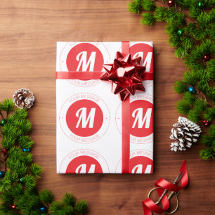 Papier Cadeau Modèle de monogramme personnalisable et de texte c