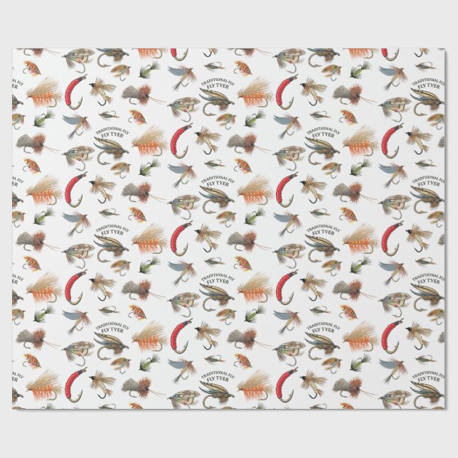 Papier Cadeau Modèle de mouche traditionnel pour les monteurs de (Plat)