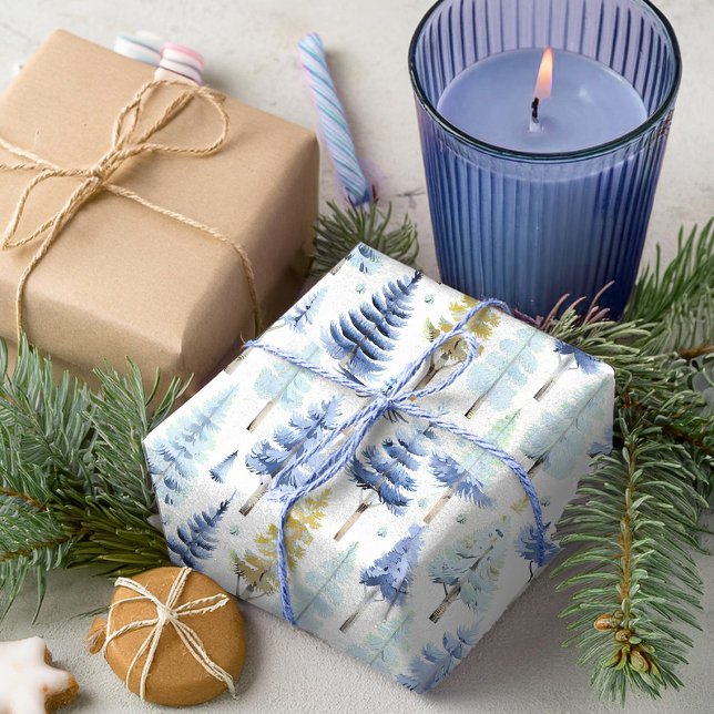 Papier Cadeau Modèle de Noël Blue Gold #26 ID1009 (Créateur téléchargé)