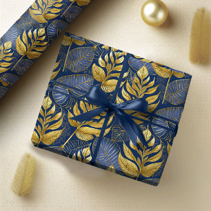 Papier Cadeau Modèle de Noël Blue Gold #29 ID1009