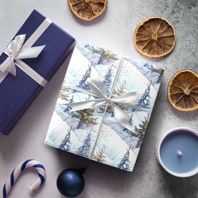 Papier Cadeau Modèle de Noël Blue Gold #4 ID1009 (Créateur téléchargé)