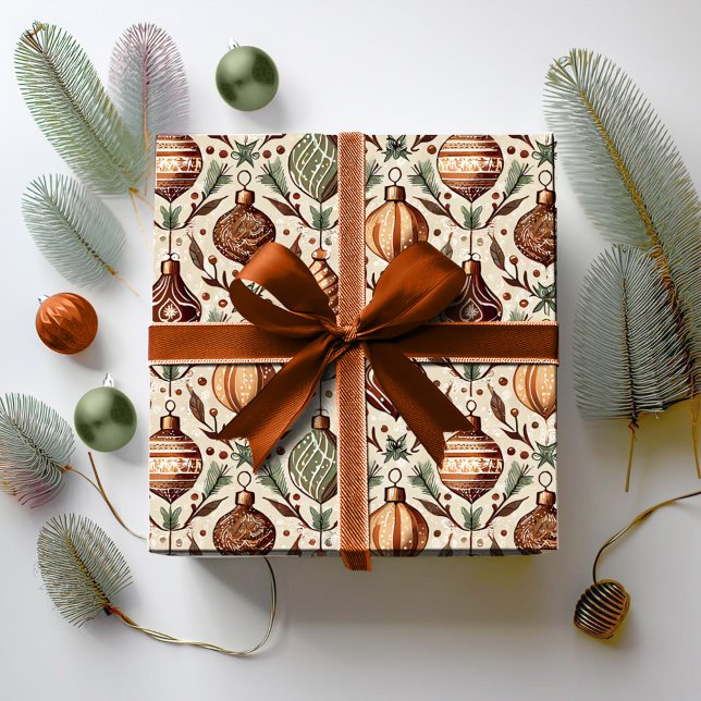 Papier Cadeau Modèle de Noël Earth Tones #12 ID1009 (Créateur téléchargé)