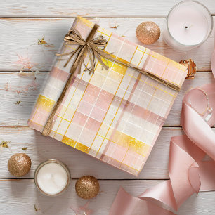 Papier Cadeau Modèle de Noël en or rose #7 ID1009