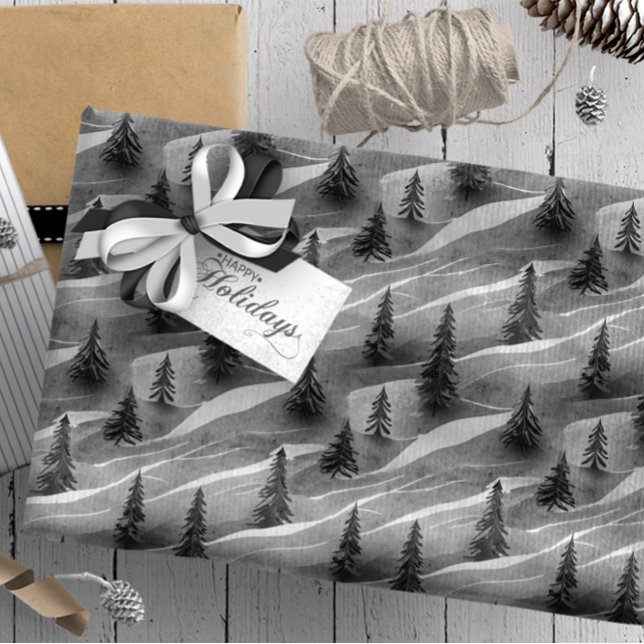 Papier Cadeau Modèle de Noël noir #10 ID1009 (Créateur téléchargé)