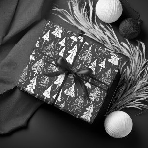 Papier Cadeau Modèle de Noël noir #6 ID1009