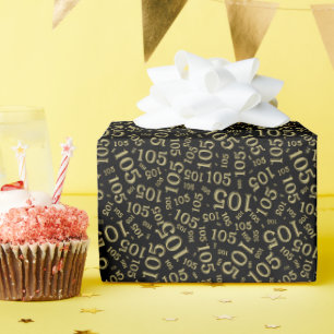 Papier Cadeau Modèle de nombres aléatoires noir/blanc pour 105e