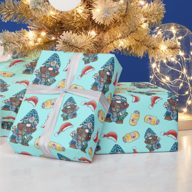 Papier Cadeau Modèle de nurse gnome de Noël (Vacances)