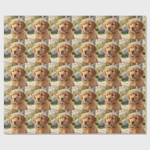Papier Cadeau Modèle de photo de nom d'animal de compagnie simpl