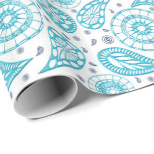 Papier Cadeau Modèle de sarcelle d'hiver de Paisley