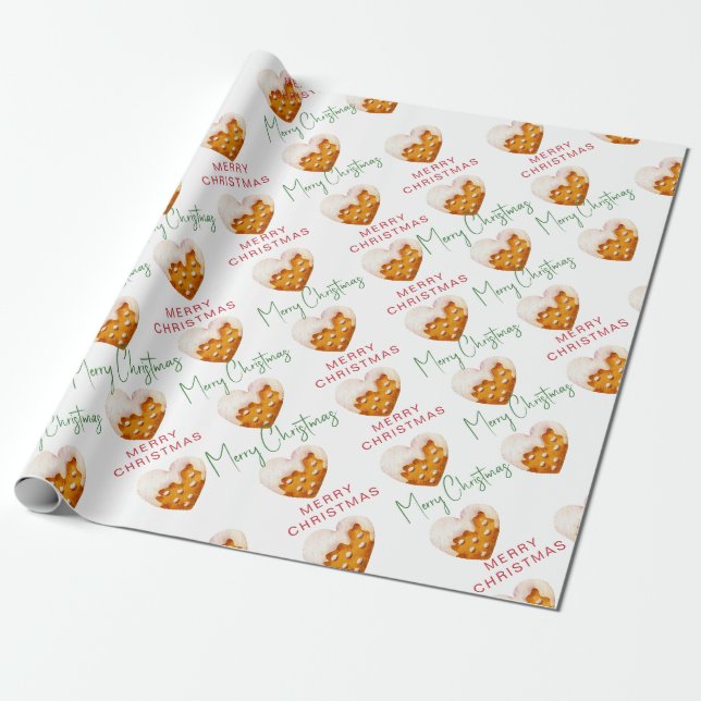 Papier Cadeau Modèle de script de cookie de Noël joyeux (Déroulé)