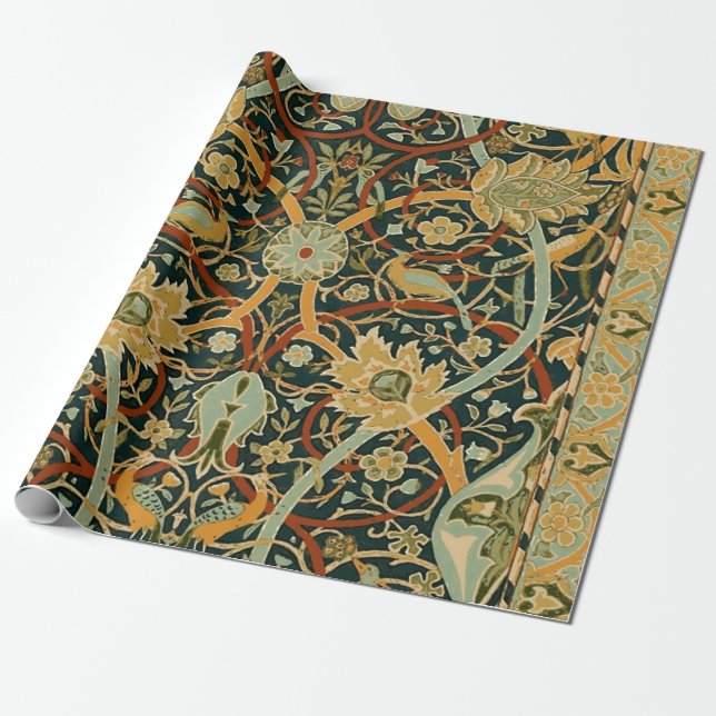 Papier Cadeau Modèle de tapisserie forestière de William Morris  (Déroulé)