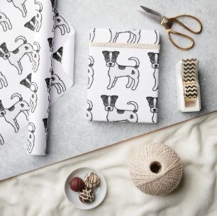 Papier Cadeau Modèle de Terrier de Parson Russell à poil dur noi