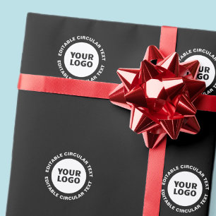Papier Cadeau Modèle de texte circulaire modifiable & Votre logo