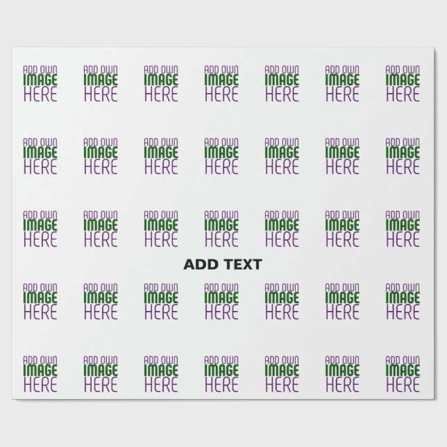 PAPIER CADEAU MODELE DE TEXTE D'IMAGE BLANCHE SIMPLE ÉDITABLE MO (Plat)