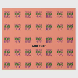 PAPIER CADEAU MODELE DE TEXTE D'IMAGE CORAIL ORANGE ÉDITABLE MOD