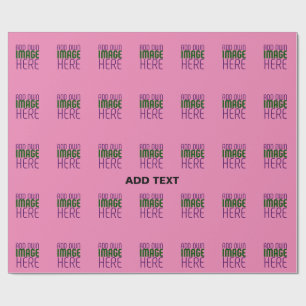 PAPIER CADEAU MODÈLE DE TEXTE D'IMAGE ROSE CHAUD MIGNON ÉDITABLE