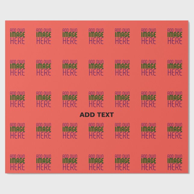 PAPIER CADEAU MODELE DE TEXTE D'IMAGE ROUGE ORANGE ÉDITABLE MODE (Plat)