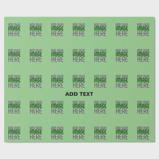 PAPIER CADEAU MODELE DE TEXTE D'IMAGE VERT MENTHE ÉDITABLE MODER (Plat)