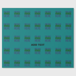 PAPIER CADEAU MODELE DE TEXTE D'IMAGE VERT SARCELLE ÉDITABLE MOD