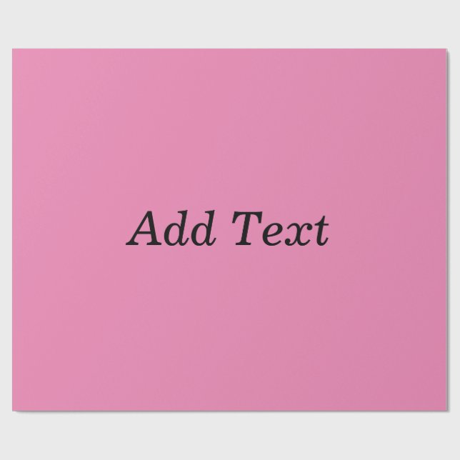 Papier Cadeau Modèle de texte personnalisable rose (Plat)