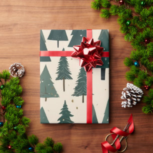 Papier Cadeau Modèle élégant d'arbre de Noël festif