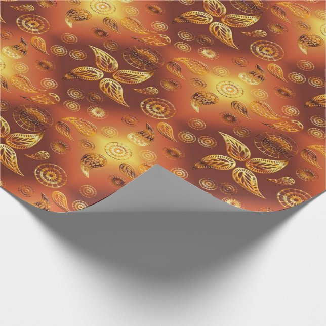 Papier Cadeau Modèle ethnique de Paisley Boho (Coin)