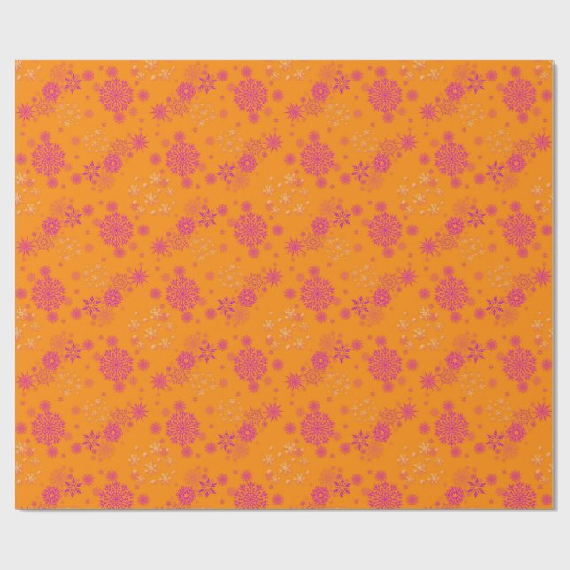 Papier Cadeau Modèle flocon de neige Noël hiver Hanoukka  (Plat)