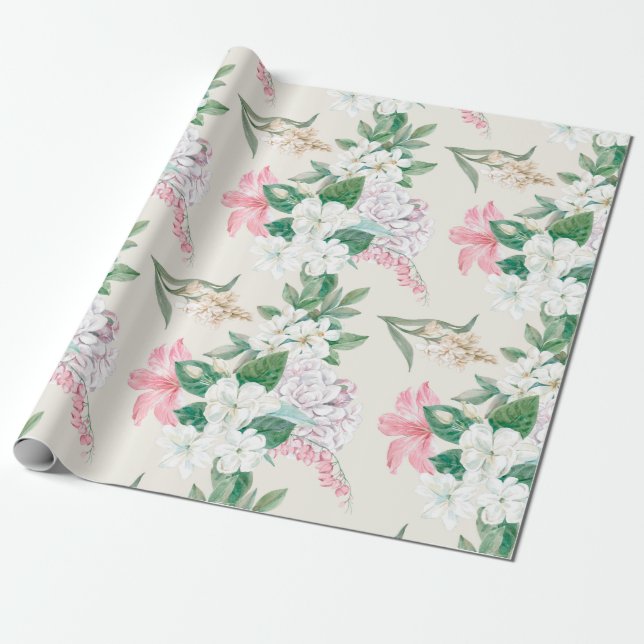 Papier Cadeau Modèle floral (Déroulé)
