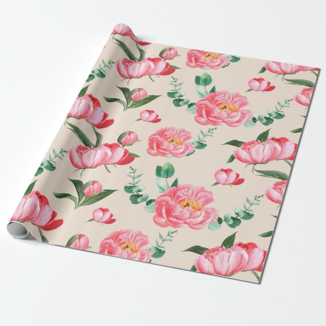 Papier Cadeau Modèle floral (Déroulé)