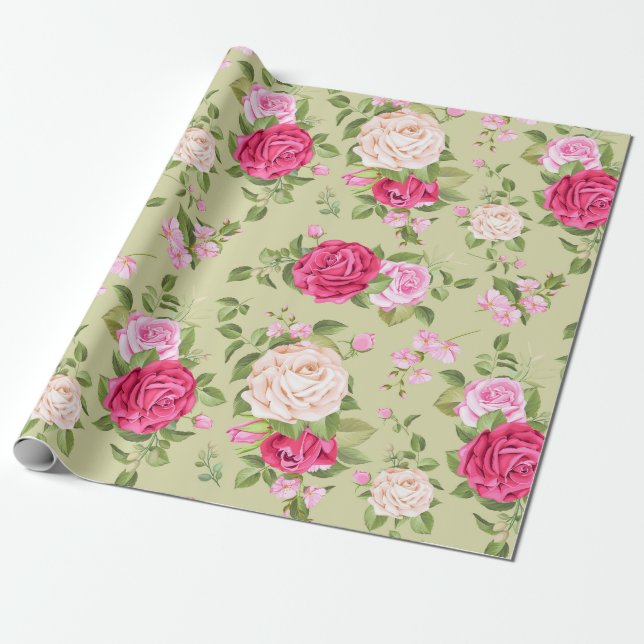 Papier Cadeau Modèle floral (Déroulé)