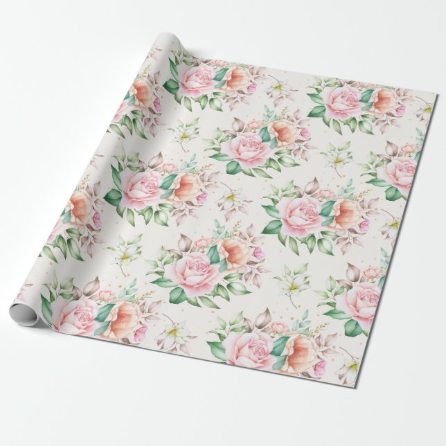 Papier Cadeau Modèle floral (Déroulé)