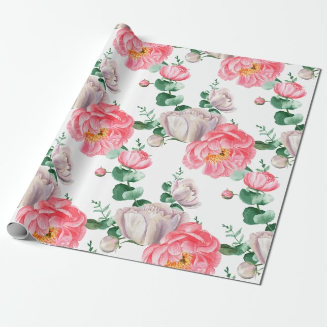 Papier Cadeau Modèle floral (Déroulé)