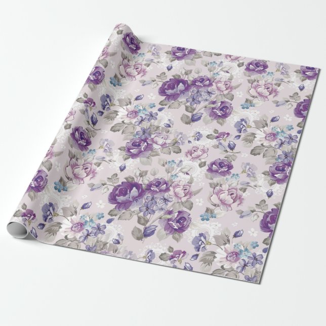 Papier Cadeau Modèle floral (Déroulé)