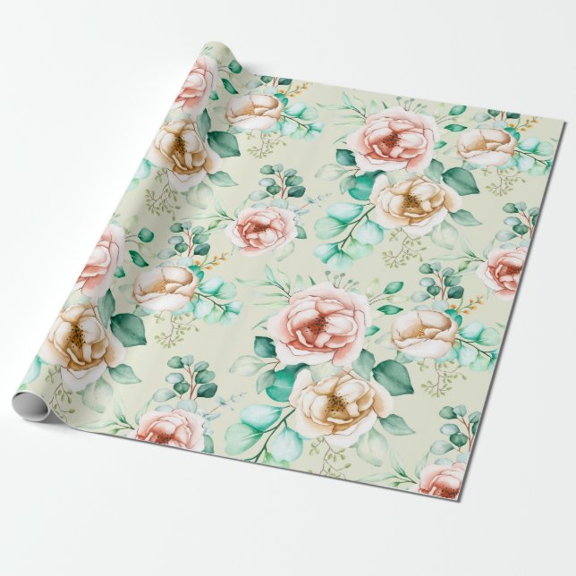 Papier Cadeau Modèle floral (Déroulé)