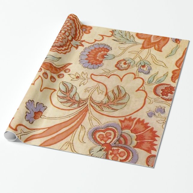 Papier Cadeau Modèle floral antique de Chintz Paisley (Déroulé)