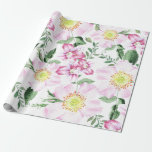 Papier Cadeau Modèle floral aquarelle bohème Roses roses<br><div class="desc">Un design floral bohème présente un joli motif de fleurs de roses roses aquarelle. N'hésitez pas à me contacter si vous avez une demande spéciale.</div>