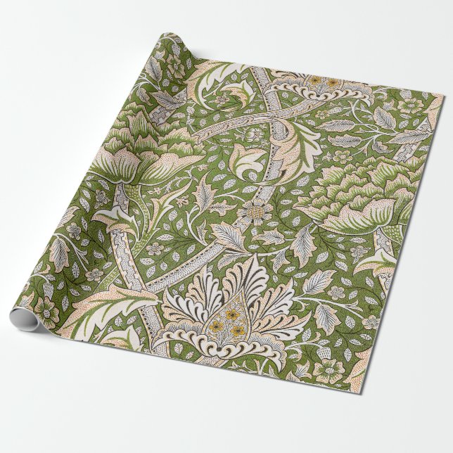 Papier Cadeau Modèle Floral Classique William Morris Windrush (Déroulé)
