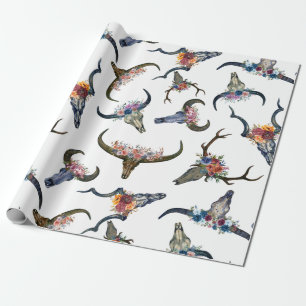 Papier Cadeau Modèle floral de la corne des cerfs
