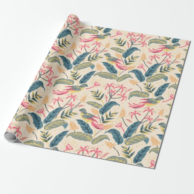 Papier Cadeau Modèle floral Extraordinaire (Déroulé)