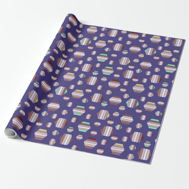 Papier Cadeau Modèle floral impressionnant (Déroulé)