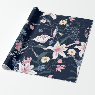 Papier Cadeau Modèle Floral tendance dans les nombreuses sortes